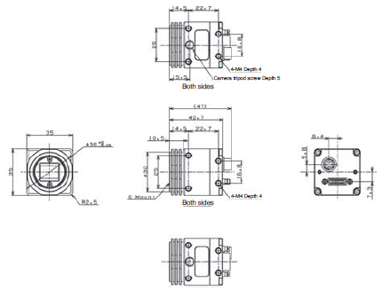 STC Series (Camera Link CMOS) Dimensions 4 