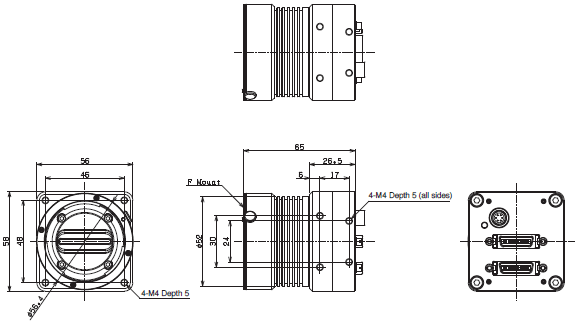 FS Series (Camera Link Line Scanning Camera) Dimensions 2 