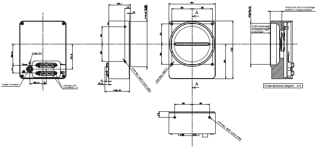 FS Series (Camera Link Line Scanning Camera) Dimensions 4 