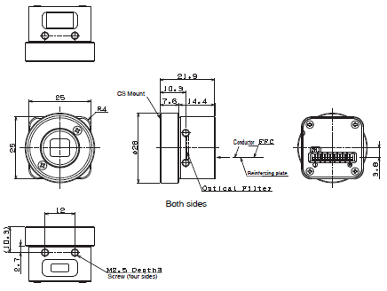 STC Series (Small Board Camera) Dimensions 12 