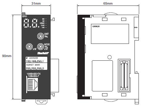 CJ1W-EIP21S Dimensions 1 