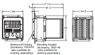 E5CD-H Dimensions 2 