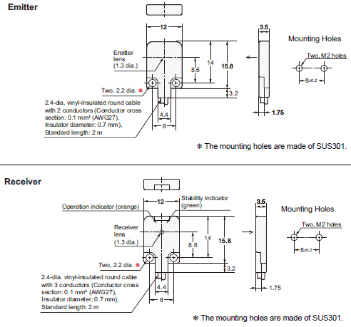 E3T-[]-UL Dimensions 4 