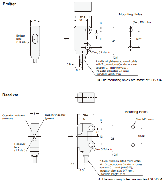 E3T-[]-UL Dimensions 12 