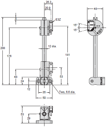 E39-RS4 OMRON - Reflektor, 195x22mm; E3C-LD11-2M,E3C-LR11-2M