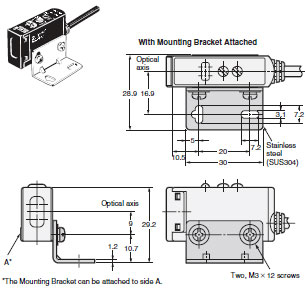 E3S-A Built-in Amplifier Photoelectric Sensor (Medium Size 