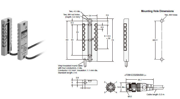 F3W-E Dimensions 4 F3W-E032A6/A8-L_Dim