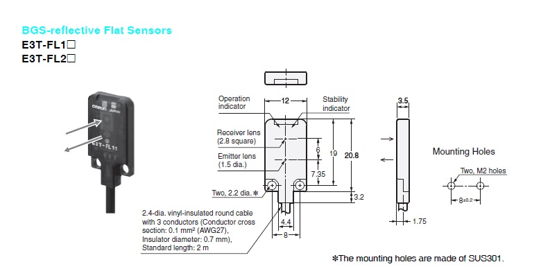 E3T-FL11 2M | OMRON Industrial Automation