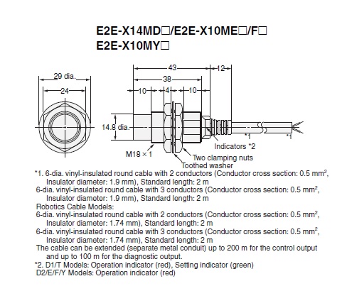 Cảm biến từ Omron E2E-X10MF2 - Etech