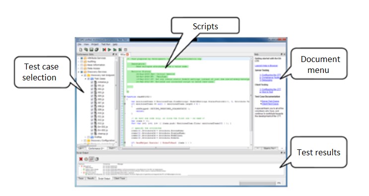 Screen example of Compliance Test Tool (CTT)