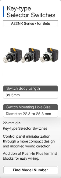 Key-type Selector Switches A22NK Series / for Sets