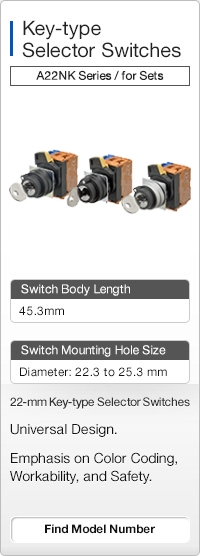 Key-type Selector Switches A22NK Series / for Sets