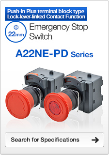 Emergency Stop Switch Push-In Plus terminal block type A22NE-PD Series