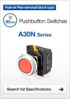 Pushbutton Switches Push-In Plus terminal block type A30N Series