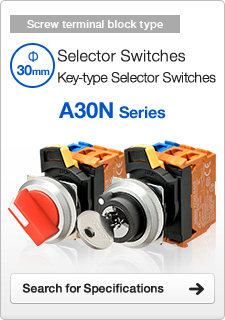 Selector Switches/Key-type Selector Switches Screw terminal block type A30N Series
